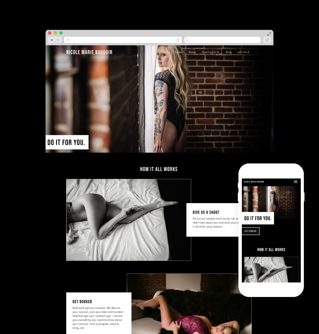 Nicole Marie Boudoir website by Sara Chandlee