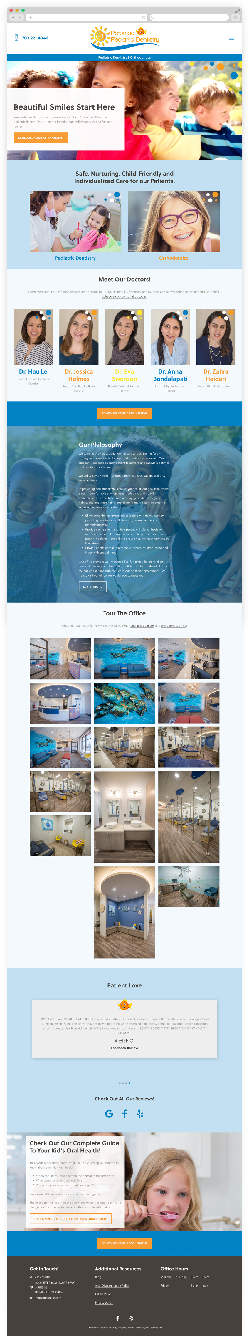 Potomac Pediatric Dentistry final screenshot