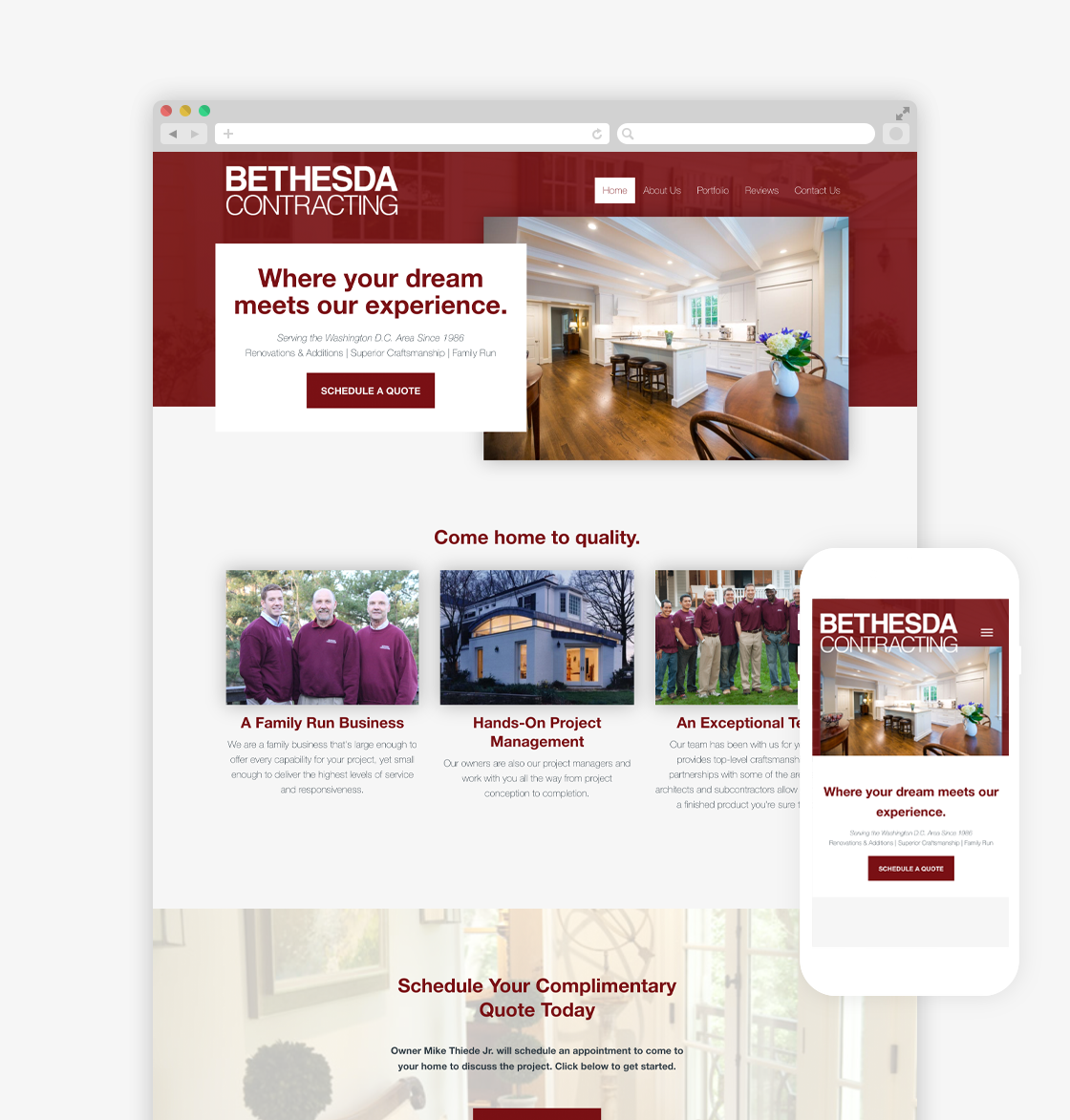 Bethesda Contracting website by Sara Chandlee