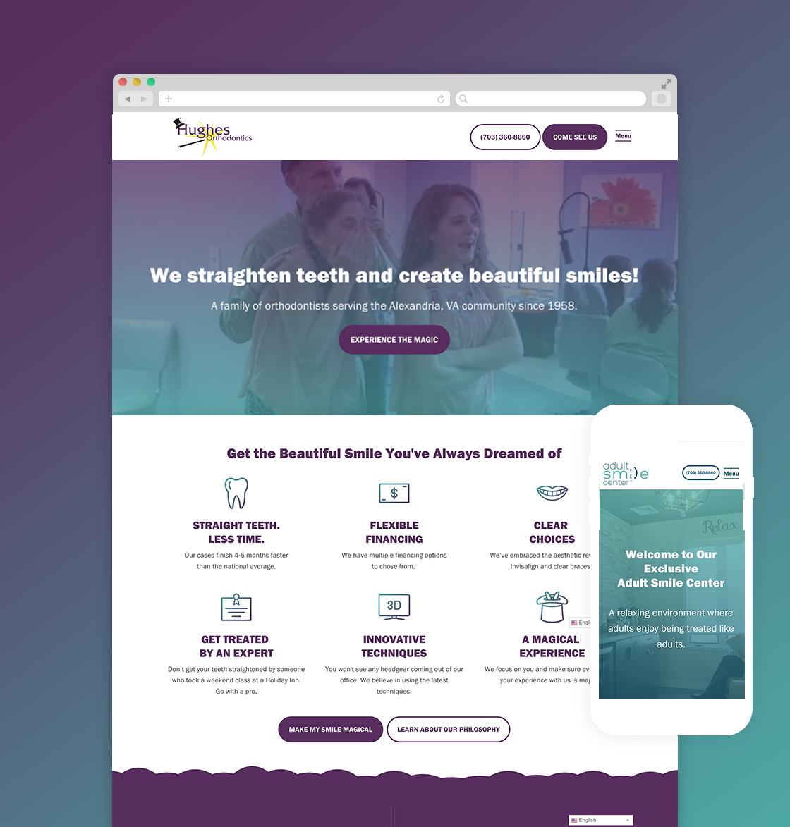 Hughes Orthodontics website by Sara Chandlee