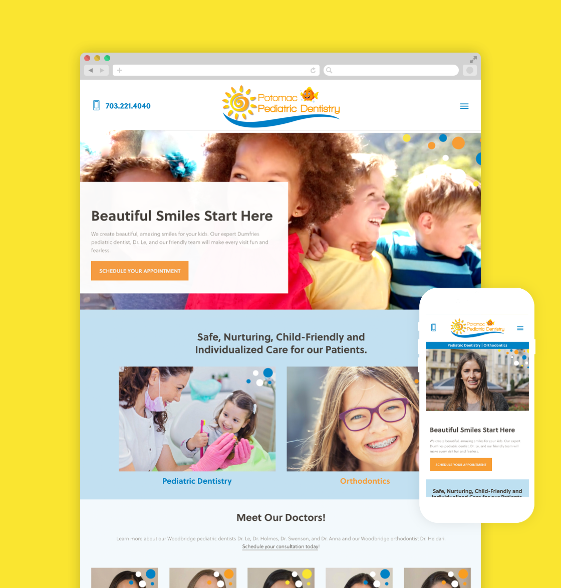 Potomac Pediatric Dentistry website by Sara Chandlee