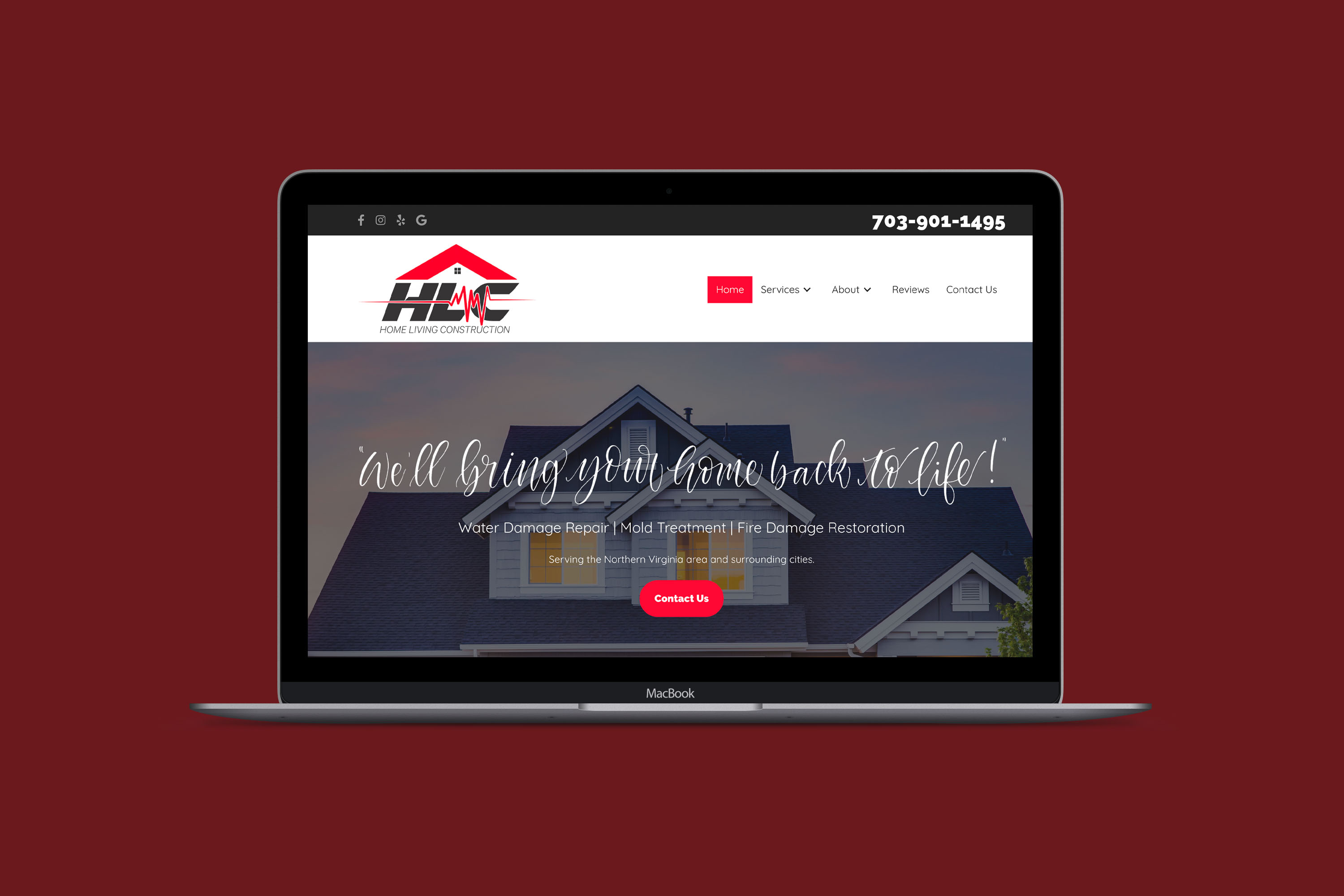 Home Living Construction | 5 Day Website by Sara Chandlee