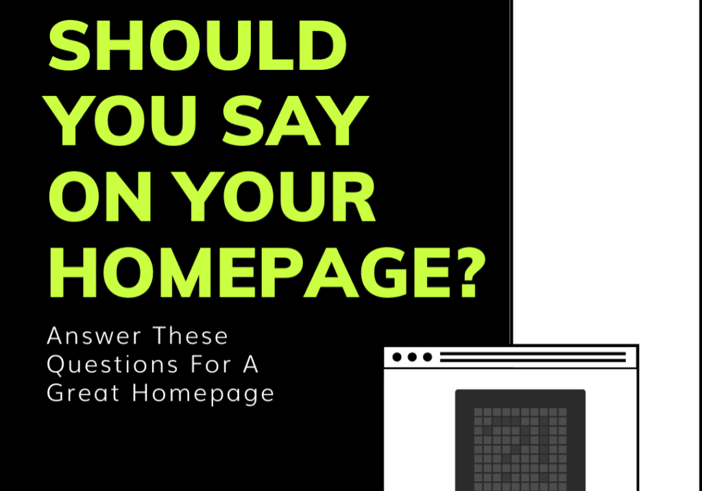 What should be on your homepage_