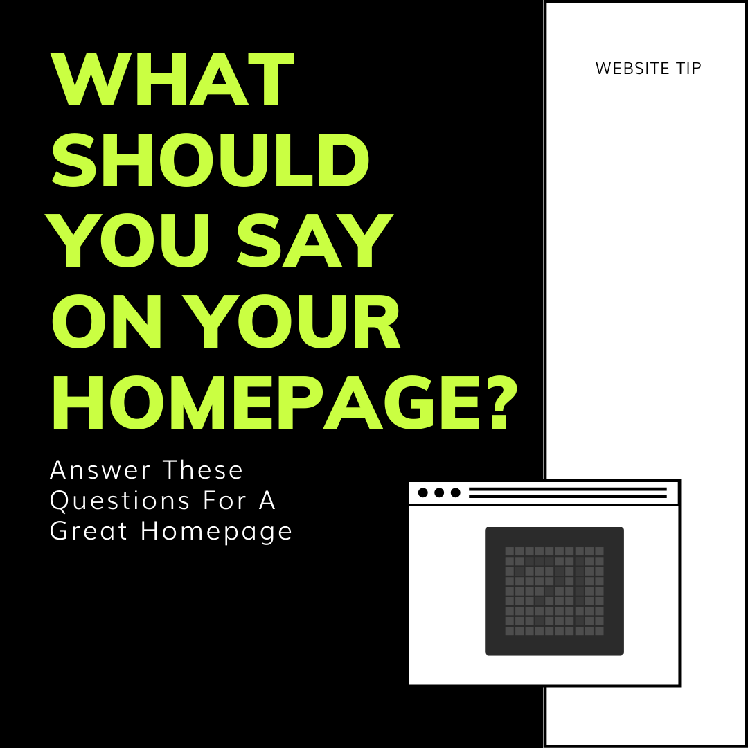 What should be on your homepage_